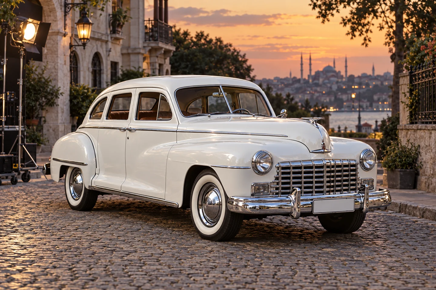 1947 Dodge Custom Deluxe dizi film çekim arabası — temsili set görseli